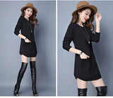 Woherb Korean Version Of The Long Round Collar Long Sleeve Slim Sleeve Knit Bottom Shirt Autumn And Winter New Pure Color Sweater Female Tide-Outfit