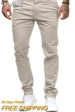 Men's Solid Color Trousers Pants Men Winter Autumn New Casual Trousers Full Length Cargo Pants-Outfit