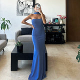 Crepe Mermaid Long Evening Dresses Simple Sleeveless Saudi Arabric Prom Dresses Dubai Formal Party Gowns For Women-Outfit