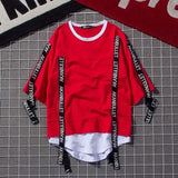 Fashion Men's Tshirt Short Sleeves o-neck Solid Fake 2 pieces Tees shirt Cotton Summer Clothes Top Tees Tshir Asian Size