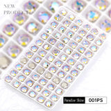 Lanziter 8*8mm 10pcs Kawaii Crystal Nails Art Decoration Rhinestones Parts Glass Claw Hexagon Charms Supplies For