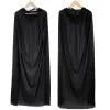 Hooded Cape Adult Death Cosplay Costumes Black Long Hooded Cloak Scary Witch Devil Role Play