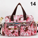 Handbag Vintage Flower Printed Waterproof Nylon Shoulder Messenger Bag Large Capacity Tote Bag Casual Picnic Travel