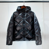 Winter Puffer Jacket Women Hooded 90% Duck Down Coat Short Female Shiny Glossy Feather Parkas Huge Real Raccoon Fur-Outfit