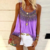 Spaghetti Straps O Neck Women's T Shirt Tops 2021 Fashion Print Casual Loose Solid Sleeveless Plus Size Ladies Vest T