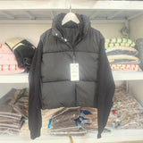 New Women's Fashion Splicing Long Sleeve Warm Cotton Jacket