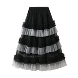 And Winter New Color Matching Fashion Wearing A Large Swing Dress Dance Skirt Heavy Industry Cake Skirt