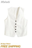 2023 Women Summer 2 pieces sets Fashion Solid Linen Vests Coats and Shorts Female Linen Casual Street Two Suits Clothing-Outfit
