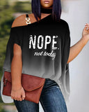 Plus-Size Women's Wear 2023 Summer New Fashion Off-Shoulder Casual Printed T-Shirt-Outfit