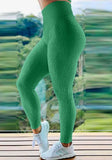Green High Waist Solid Yoga