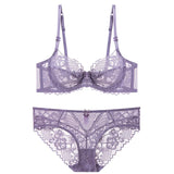 Bra Sexy Pure Desire Underwear Women's Summer Breathable French Small Agglomeration Bra Lace Panties