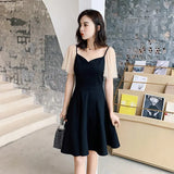 Women A-line Mesh Spliced Temperament Skinny Tunic Female Trendy Party Pleated Stylish Lady New Arrival 3XL Chic Young