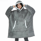Print Hoodie Sweatshirt Women Fleece Christmas Oversized Hoodies Giant TV Blanket With Sleeves Loose Pullover Xmas