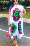 Dresses for Women Print Dashiki African Clothes Bazin Riche Africa Ankara Dress Fashion Elegant Ladies African Clothing-Outfit