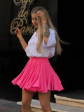 Up Wooden Ear Skirt 2025 Summer New Y2K Street Trend Splicing Mini Folded