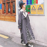 New Fashion Double-Breasted Long Women Trench Coat Grey with Belt Spring Autumn Fall Outerwear Lady Duster Coat for