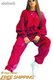 Color Block Patchwork Tracksuit Autumn Winter Clother for Women Sport Sweatshirt + Pants Two Piece Set Jogging Femme Suit-Outfit