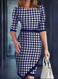 Independent Station Large-Size Women's Dress New Round-Neck Printed Fashion Dress-Outfit