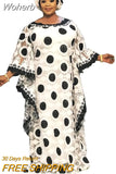 African Dresses for Women Boubou Robe Femme African Dress Dashiki Embroidered Flower Kaftan Dress Africa Plus Size Clothing-Outfit