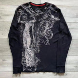 Men's Day Retro Angel Round-Neck Long-Sleeved T-Shirt T-Shirt On The Head Of The Coat With Long-Sleeved Pure
