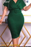 Summer Bodycon Dress African Dresses for Women 2023 Daily Elegant Bandage Robe Africaine Femme African Clothes With Belt-Outfit