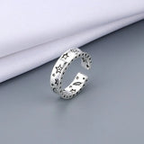 Ancient Silver Color Happy Smiling Face Open Rings for Women Punk Hip Hop Adjustable Ring Fashion Jewelry Best
