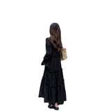 Woherb Wood Ear Temperament Light Mature Large Size Fat Mm Dress Female Summer 2024 New Design Sense Small Small Skirt-Outfit