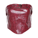 2024 Summer New Women's Retro Hottie Snake Skin Buckle Wrapped Chest To Close The Waist Umbilled