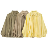 Women's Clothing 2025 Spring And Autumn Casual Collar Ponpong Bomber Jacket Coat Woman
