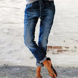 Hot Sale Jeans Women's Straight Elastic Elastic Waistband Plus Size Jeans Women High Waisted