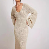 Women's Fall 2023 New Sweater Dress Temperament Show Thin And Versatile Dress-Outfit