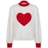 Heart Patchwork Y2K Sweater Loose Aesthetic Cute Knitwear Autumn Fashion Casual Retro Pullovers Streetwear
