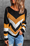Winter Loose Casual Patchwork Sweater Women Round Neck Streetwear All-match Knitting Jumper Ladies Trend Pullover Top-Outfit