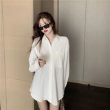 Oversized Blue Shirts Womens Spring Autumn Blouses Fashion OL Blusa Tops Casual Solid Long Sleeve White Shirt Oversize-Outfit