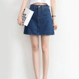 Sexy Women Denim Mini Skirt Fashion Summer High Waist Korean Black Skirt Blue Package Hip Jeans Harajuku Plus Size