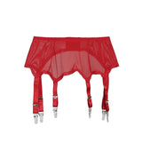 Women Mesh Garter Belt Stockings 6 Metal Buckles Straps Suspender Elastic Belt Garters Night Club Femme