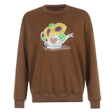 Printed Oversized Y2K Sweatshirts Women Vintage Streetwear Harajuku Aesthetic 90s Shirts Joggers Autumn Top