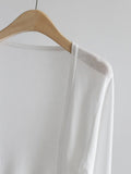 Silk Cardigan Long-Sleeved Buttonless Shawl Ultra-Thin Knitted Sunscreen Shirt With V-Collar Of Women's Air-Conditioning Shirt-Outfit