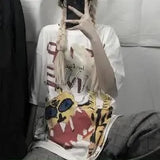 Gray T Shirt Loose Summer Oversize T Shirt Women Harajuku Punk Short Sleeves T-shirts Tops Tee Hip Hop T-Shirt for