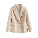 Women's 4 Color Texture Double Buckle Long Blazer Women K2 New