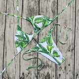 Sexy Swimsuit Female Bikini 2019 New Arrival Beach Leaf Print Patchwork Low Waist Swimwear Women Brazilian