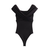 New Tight Shoulder Solid Color Jumpsuit 5644325-Outfit