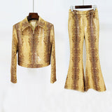 New Star Fashion Snake Leather Leather Jacket Jacket Horn
