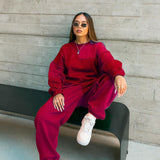 Color Block Patchwork Tracksuit Autumn Winter Clother for Women Sport Sweatshirt + Pants Two Piece Set Jogging Femme Suit-Outfit