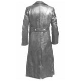 Leather High Waist Fashion Casual Men Long Sleeve Trench Coat Solid Color Medival Coat-Outfit