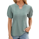 / Summer 2024 New V-Neck Solid Color Hit A Short-Sleeved Loose T-Shirt Jacket Women-Outfit