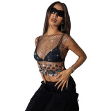 Woherb Seller Insebay Sexy Fishnet Beads Hanging Pendant Vest