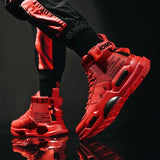 High Top Fashion Leather Sneakers Trend Hot Sale Comfortable Man Casual Shoes Outdoor Non-slip Breathable Men