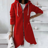 Street Intellectual Zipper Hooded Long Lining