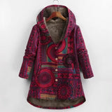 Women's Coat New Wish Long-Sleeved Lattice Hooded Zip-On With Pocket Loose